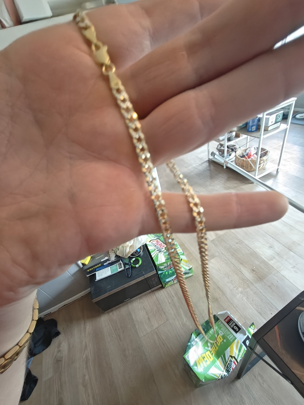 Gold Over .925 Sterling Silver Diamond Cut Cuban Link Chain Necklace